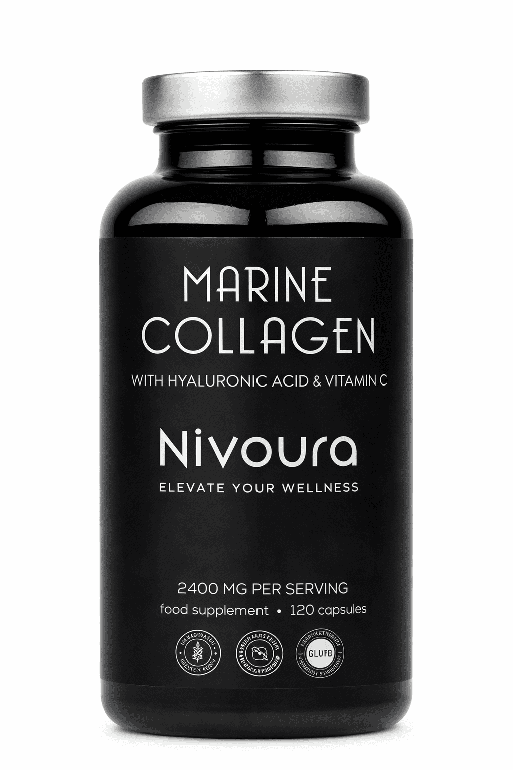 Marine Collagen Supplement 2400mg - 120 Tablets with Hyaluronic Acid & Vitamin C