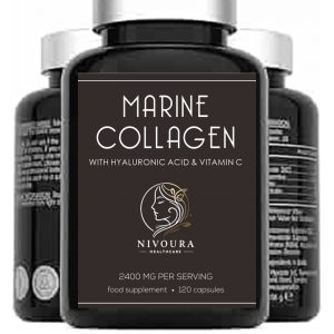 Marine Collagen Supplement 2400mg - 120 Tablets with Hyaluronic Acid & Vitamin C